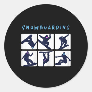 Snowboard Tricks Snowboarden Snowboarder Winter S Runder Aufkleber
