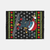 Snowboard Ugly Christmas Sweater Pattern Fleecedecke (Vorderseite (Horizontal))