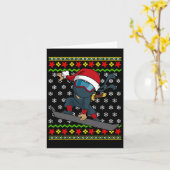 Snowboard Ugly Christmas Sweater Pattern Karte (Gelbe Blume)