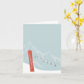 Snowboard und Skilift im Winter Wunderland Karte (Gelbe Blume)