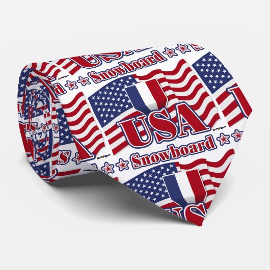 Snowboard USA Krawatte (Gerollt)