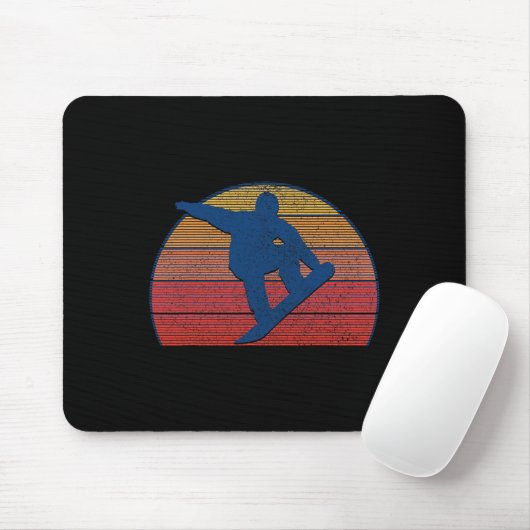 Snowboard Vintag Retro Freestyle Snowboarden Mousepad (Mit Mouse)