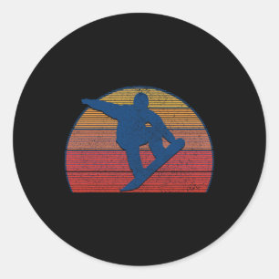 Snowboard Vintag Retro Freestyle Snowboarden Runder Aufkleber