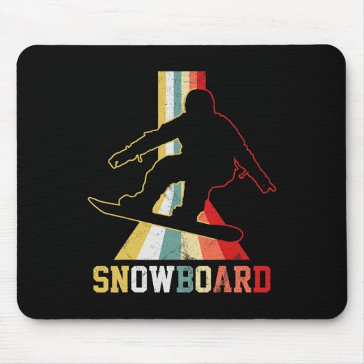 Snowboard Vintag Snowboarden Snowboarder Mousepad (Vorne)