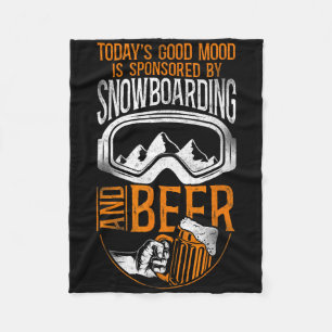 Snowboard Vintages Bier Fleecedecke