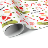 Snowboard Weihnachtsgeschenk Wrapping Paper Geschenkpapier (Rolleneckpunkt)