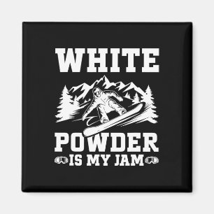 Snowboard White Powder Schnee Winter Snowboarden Magnet