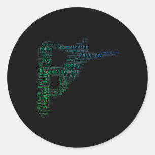 Snowboard Winter Sport Snowboarden Runder Aufkleber
