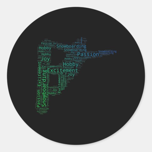 Snowboard Winter Sport Snowboarden Runder Aufkleber (Vorderseite)