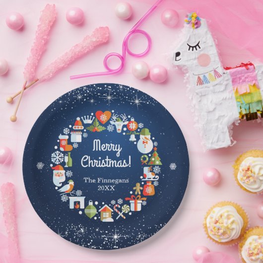 Snowboard Wreath Pappteller (Party)