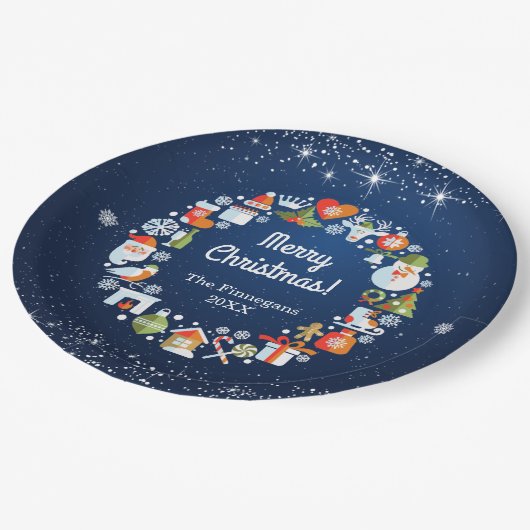 Snowboard Wreath Pappteller (Schrägansicht)