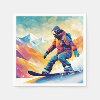Snowboarden 16. Geburtstagspapier Napkins Serviette