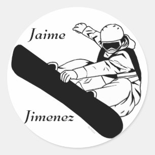 Snowboarden 3 runder aufkleber