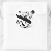 Snowboarden 5 runder aufkleber (Tasche)
