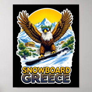Snowboarden Adler in Griechenland Landschaftlich Poster