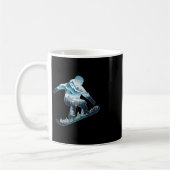Snowboarden Adventure Mountain Silhouette Snowboar Kaffeetasse (Links)