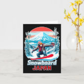 Snowboarden Affen in Japan Landschaftliche Landsch Karte (Gelbe Blume)