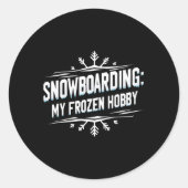 Snowboarden auf meinem Frosthaufen Runder Aufkleber (Vorderseite)