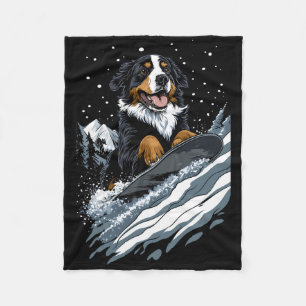 Snowboarden - Berner Hund auf dem Sn Fleecedecke