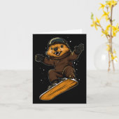 Snowboarden - Biber auf Snowboard-Snowboarden Karte (Gelbe Blume)