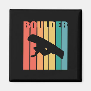 Snowboarden Boulder Colorado 70er Silhouette Gesch Magnet