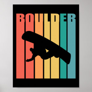 Snowboarden Boulder Colorado 70er Silhouette Gesch Poster