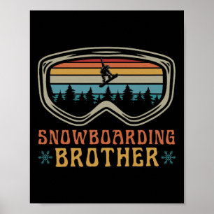 Snowboarden Bruder Matching Familie Snowboard Tri Poster