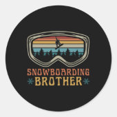 Snowboarden Bruder Matching Familie Snowboard Tri Runder Aufkleber (Vorderseite)