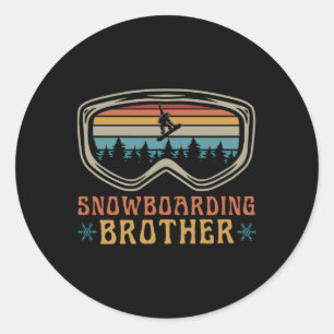 Snowboarden Bruder Matching Familie Snowboard Tri Runder Aufkleber