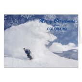 Snowboarden Colorado Snowflakes Weihnachtskarte (Vorderseite (Horizontal))