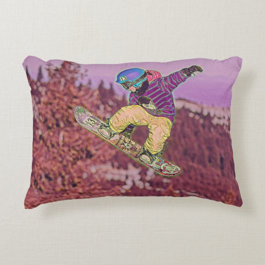 Snowboarden Dekokissen (Vorderseite)