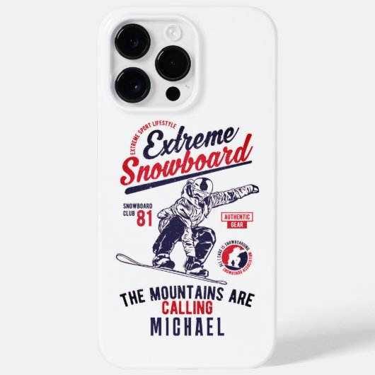 Snowboarden die Berge rufen | Sport Case-Mate iPhone Hülle (Rückseite)