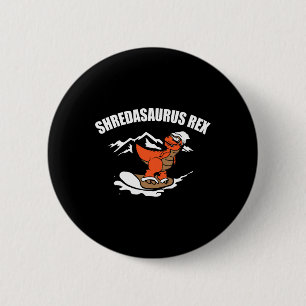 Snowboarden Dinosaurier Funny Snowboard Kindergesc Button