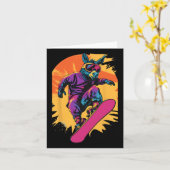 Snowboarden - Donkey auf einem Snowboard-Snowboard Karte (Gelbe Blume)