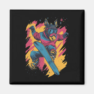 Snowboarden - Donkey auf einem Snowboard-Snowboard Magnet