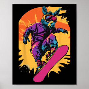 Snowboarden - Donkey auf einem Snowboard-Snowboard Poster