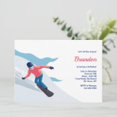 Snowboarden Einladung (Stehend Vorderseite)