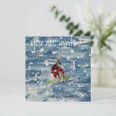 Snowboarden Einladung (Stehend Vorderseite)