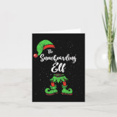 Snowboarden Elf Matching Familie Weihnachten Pajam Karte (Vorderseite)