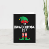 Snowboarden Elf Weihnachts-Party Matching Familie  Karte (Vorderseite)