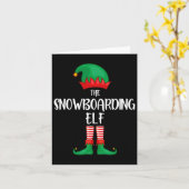 Snowboarden Elf Weihnachts-Party Matching Familie  Karte (Gelbe Blume)