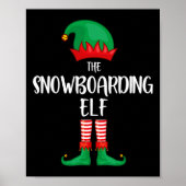Snowboarden Elf Weihnachts-Party Matching Familie Poster (Vorne)