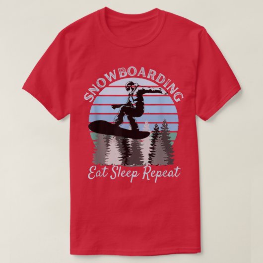 Snowboarden Essen Schlaf Wiederholung Cool Vintage T-Shirt (Design vorne)