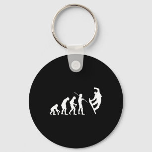 Snowboarden Evolution T Shirt für Männer Schlüsselanhänger