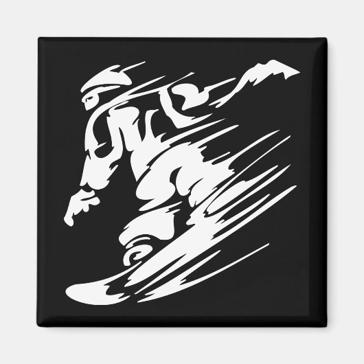 Snowboarden Extremsport Magnet (Vorne)