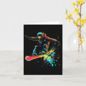 Snowboarden Farbe Paint Splash Snowboarder Downhi Karte (Gelbe Blume)