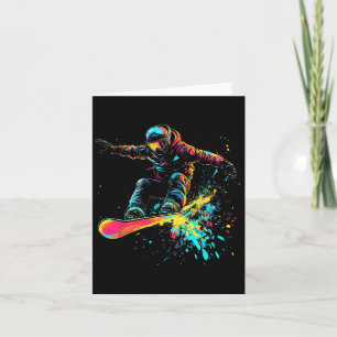 Snowboarden Farbe Paint Splash Snowboarder Downhi Karte
