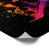 Snowboarden Farbe Paint Splash Snowboarder Downhi Poster (Ecke)