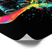 Snowboarden Farbe Paint Splash Snowboarder Downhi Poster (Ecke)