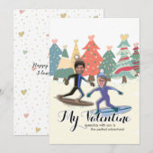 Snowboarden Feiertagskarte (Vorne/Hinten)